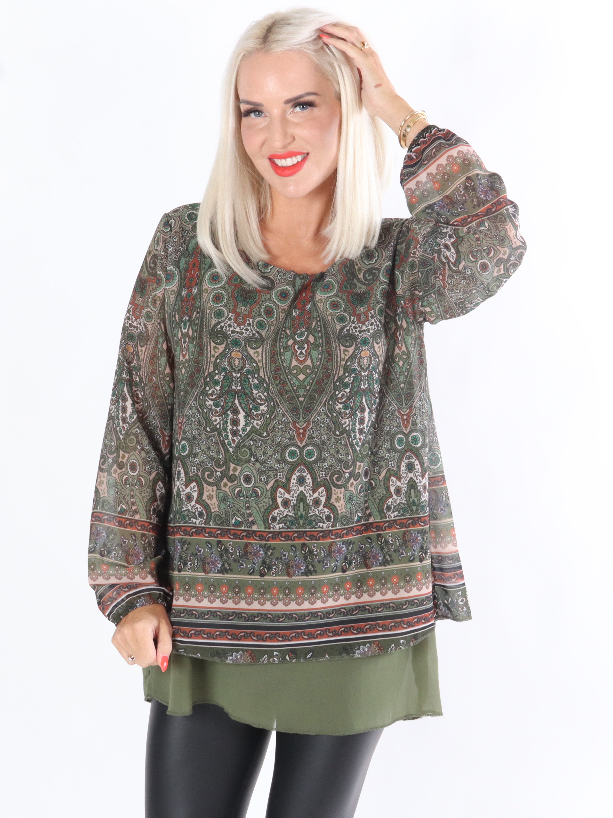 Dido - Tunika med mönstrad chiffong